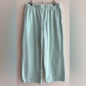 a new day Women’s Mint Green Wide Leg Terrycloth Sweatpants, Size Medium